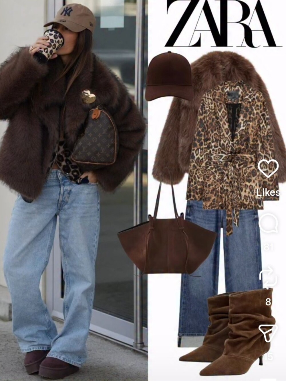 ZARA  FAUX FUR SHORT COAT - Picture 11 of 15